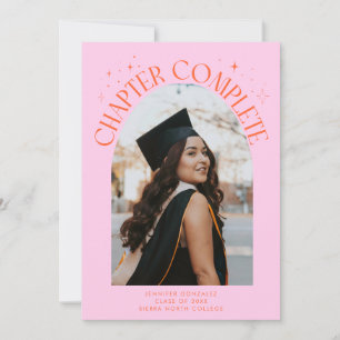 Kapitel Fertig Orange Bogenrahmen Foto Grad Ankündigung