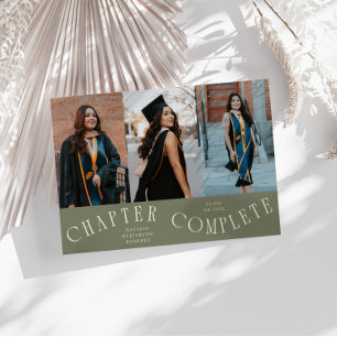 Kapitel Fertig Typography Sage Grad Foto Ankündigung