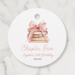 Kapitel Fünf Rosa Schleifen Bücher 5. Geburtstagsf Geschenkanhänger