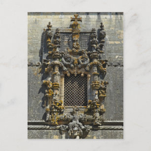 Kapitel Haus Fenster in Tomar. Portugal Postkarte