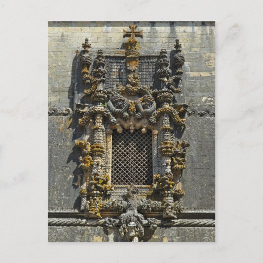 Kapitel Haus Fenster in Tomar. Portugal Postkarte (Vorderseite)