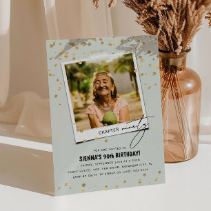 Kapitel Neunzig Spaß Modernes Foto 90. Geburtstag Einladung