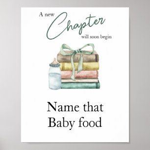 Kapitel Storybook Baby Shower Name für Babynahrung Poster