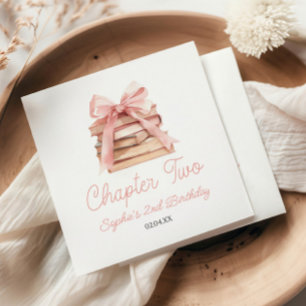 Kapitel Zwei Rosa Schleife Bücher 2. Geburtstagsfe Serviette