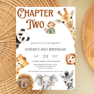 Kapitel Zwei Storybook Jungle Safari 2. Geburtstag Einladung