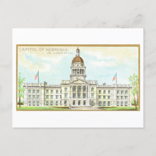 Kapitol-Gebäude in Lincoln, Nebraska, Vintage Postkarte