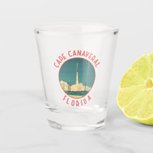 Kapkanaveral Florida Retro Distressed Circle Schnapsglas