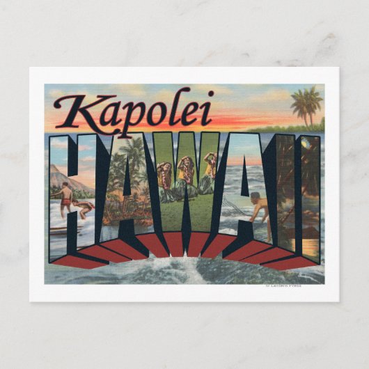 Kapolei, Hawaii - Große Buchstabenszenen Postkarte (Vorderseite)