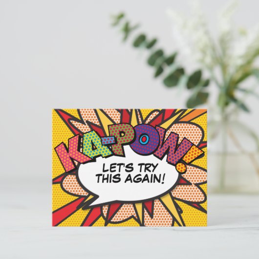 KAPOW Aufgehobene Änderung des Datums Comic Buch P Postkarte (Stehend Vorderseite)