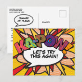 KAPOW Aufgeschobene Änderung des Datums Comic- Pop Postkarte (Vorne/Hinten)
