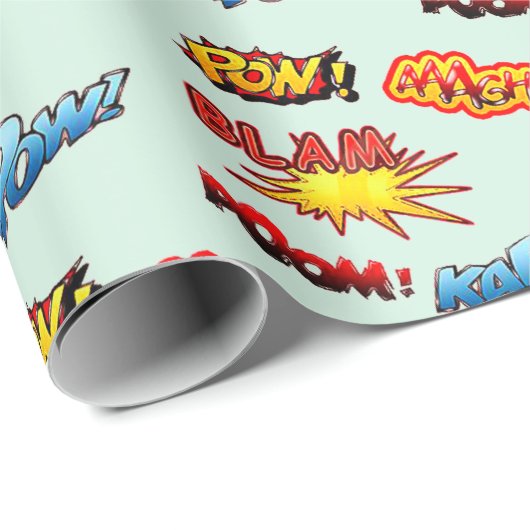 Kapow! Blam! Pow! Ach! Geschenkpapier (Rolleneckpunkt)