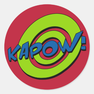 Kapow Comic Buchsticker Runder Aufkleber
