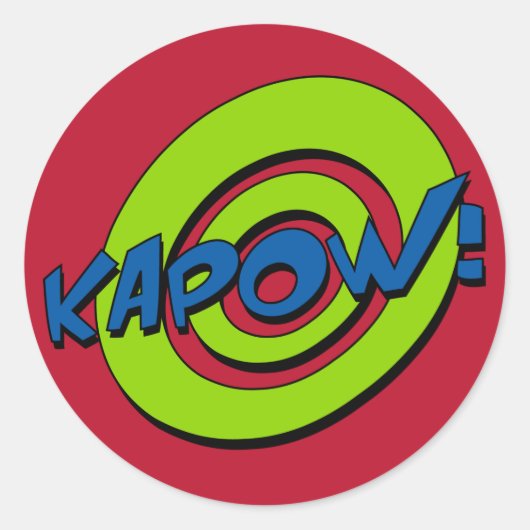 Kapow Comic Buchsticker Runder Aufkleber (Vorderseite)