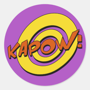 Kapow Comic Buchsticker Runder Aufkleber