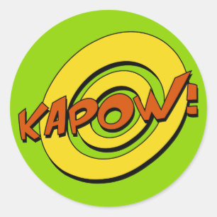 Kapow Comic Buchsticker Runder Aufkleber