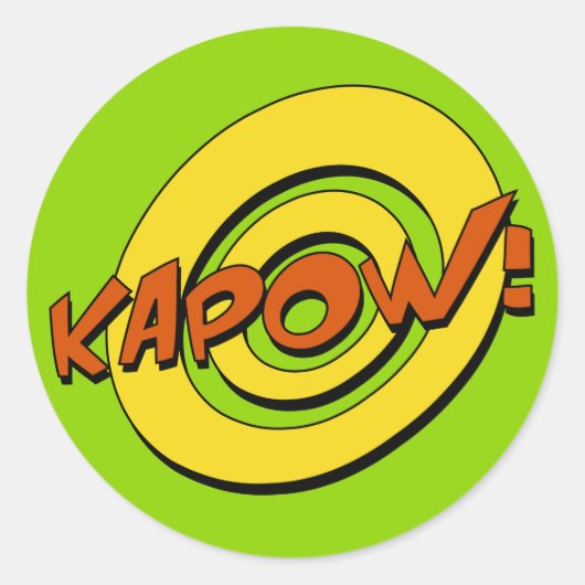 Kapow Comic Buchsticker Runder Aufkleber (Vorderseite)