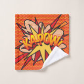 KAPOW Fun Retro Comic Pop Kunst Badhandtuch Set (Waschlappen)