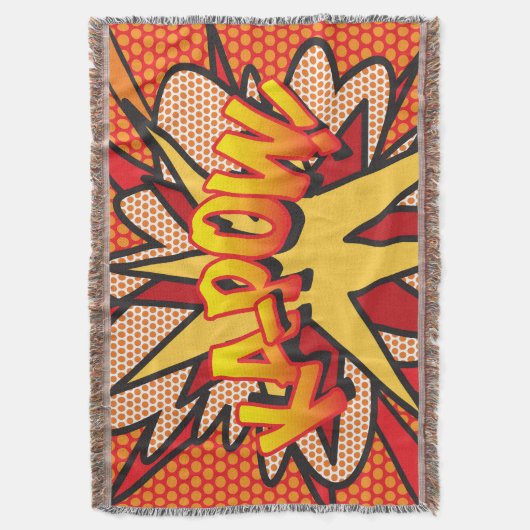 KAPOW Fun Retro Comic Pop Kunst Decke (Vorderseite Vertikal)