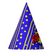 Kapow Pop Art Cartoon Superpower Birthday Hat Partyhütchen (Links)