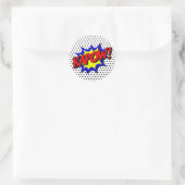 Kapow Pop Art Superpower Hero Geburtstagsaufkleber Runder Aufkleber (Tasche)