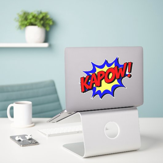 Kapow! Retro Comic Sticker Blase (Laptop auf Schreibtisch)
