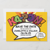 KAPOW Save the Date Fun Retro Comic Pop Kunst (Vorderseite)