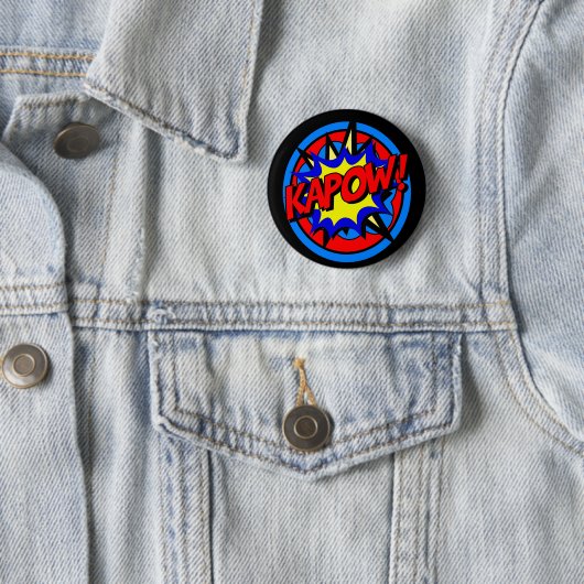 Kapow Superhero Cartoon Button (Beispiel)