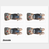 Kappa 河 童 Handstand Rechteckiger Aufkleber (Blatt)