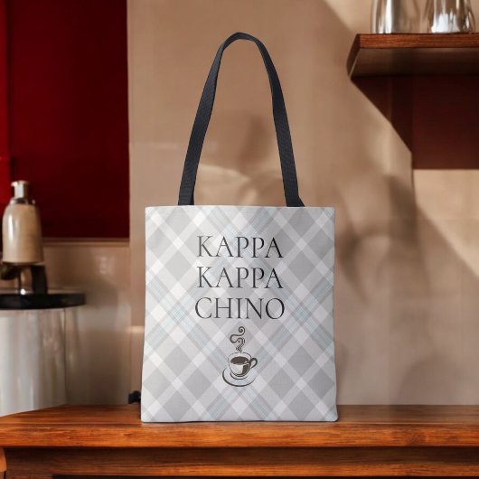 Kappa Kappa Chino Funny Coffee Lover Kariert Tasche