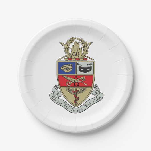 Kappa Psi Wappen Pappteller (Vorderseite)