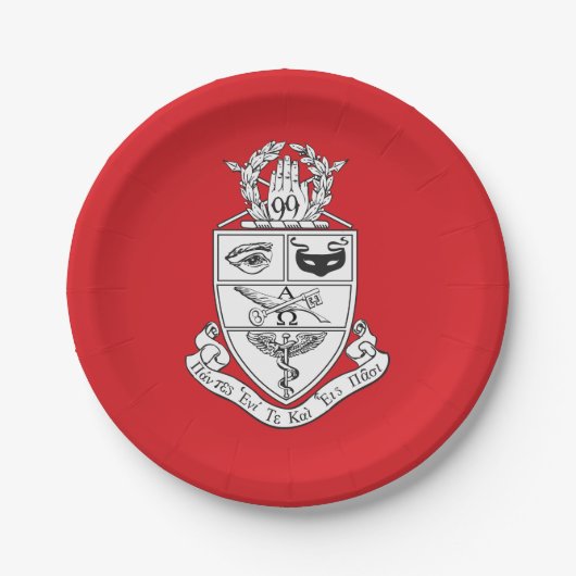 Kappa Psi Wappen Pappteller (Vorderseite)