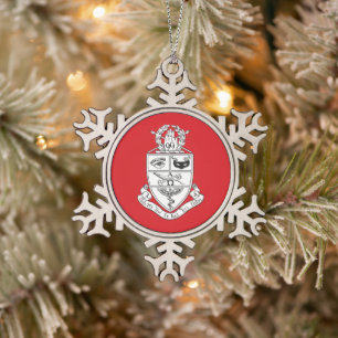 Kappa Psi Wappen Schneeflocken Zinn-Ornament