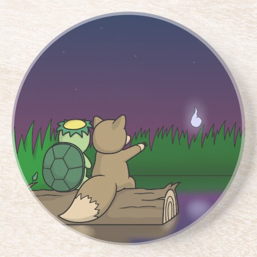 Kappa und Kitsune - Japanisch Yokai Untersetzer (Vorne)