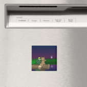 Kappa und Kitsune Sitzen in einem Teich Magnet (In Situ (Geschirrspüler))