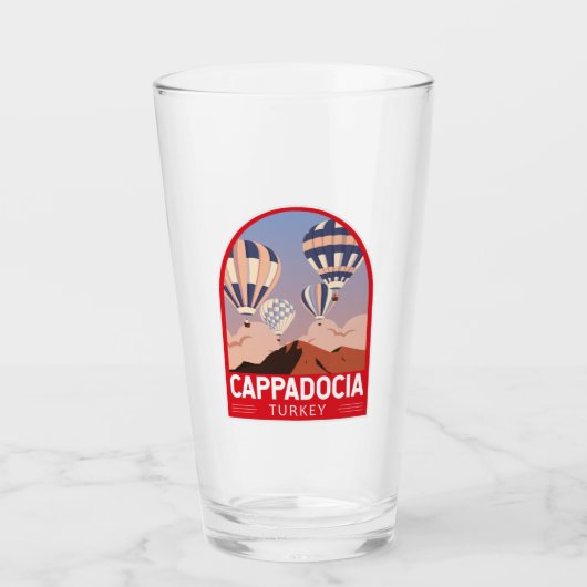 Kappadocia Türkei Retro Reisen Vintag Glas (Vorderseite)