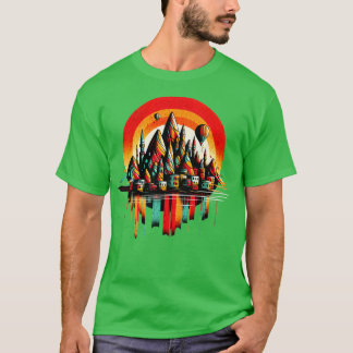 Kappadocia Türkei Vibranntes Retro-Circle-Design T-Shirt