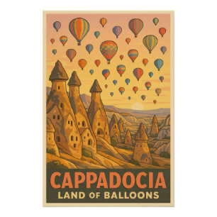 Kappadokien - Ballons über Mehlschornsteine Poster