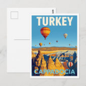 Kappadokien Heißluftballons Retro Postkarte (Vorne/Hinten)