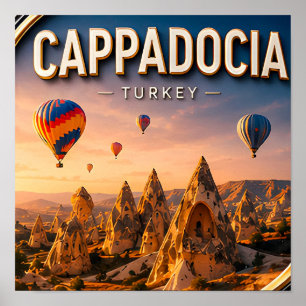 Kappadokien Türkei Antike Täler Landschaft Reise Poster