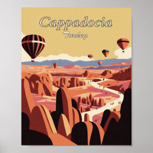 Kappadokien Türkei Minimalistisches Vintage Kunstp Poster