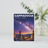 Kappadokien Türkei Nachtmilchstraße Postkarte (Stehend Vorderseite)