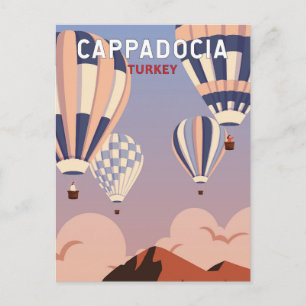 Kappadokien Türkei Retro Reise Kunst Vintage Postkarte