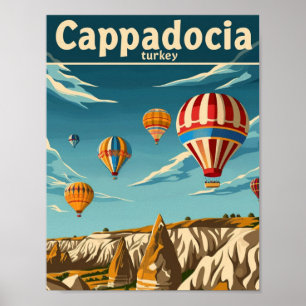 Kappadokien Türkei Vintage Berühmter Reiseort Poster
