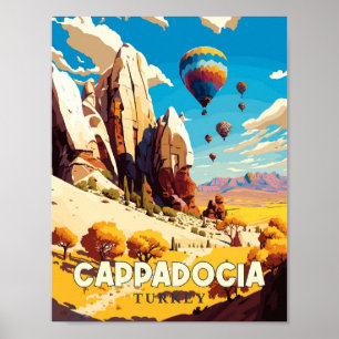 Kappadokien Türkei Vintage-Reiseillustration Poster
