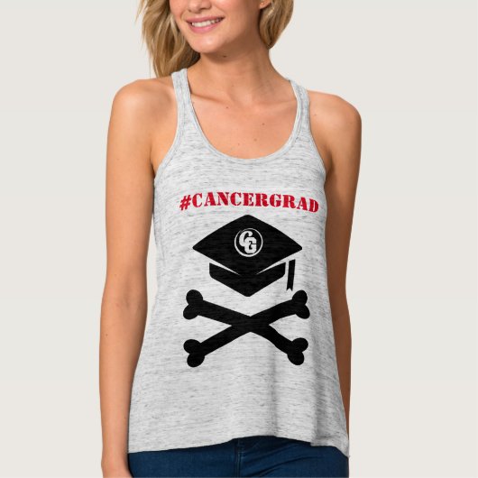 Kappe und gekreuzte Knochen #CancerGrad Behälter Tank Top (Vorderseite)