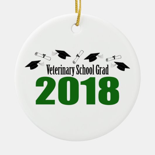 Kappen des Veterinärschulabsolvent-2018 u. Diplome Keramikornament (Vorne)