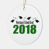 Kappen des Veterinärschulabsolvent-2018 u. Diplome Keramikornament (Links)