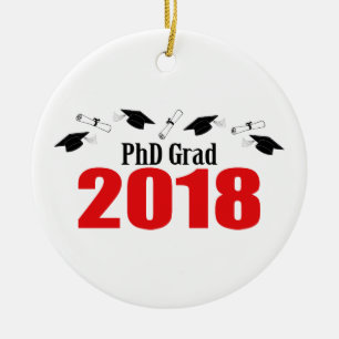 Kappen und Diplome PhD-Absolvent-2018 (rot) Keramikornament