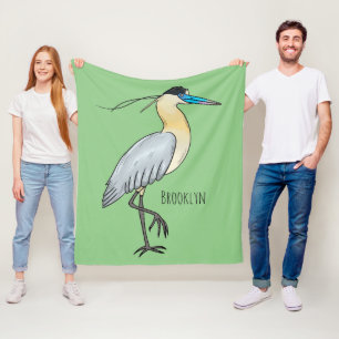 Kappenreiher-Vogel-Cartoon-Illustration Fleecedecke