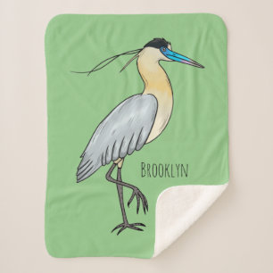Kappenreiher-Vogel-Cartoon-Illustration Sherpadecke
